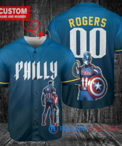 Phillies x Marvel Captain America Steve Rogers Baseball Jersey – Blue City Connect