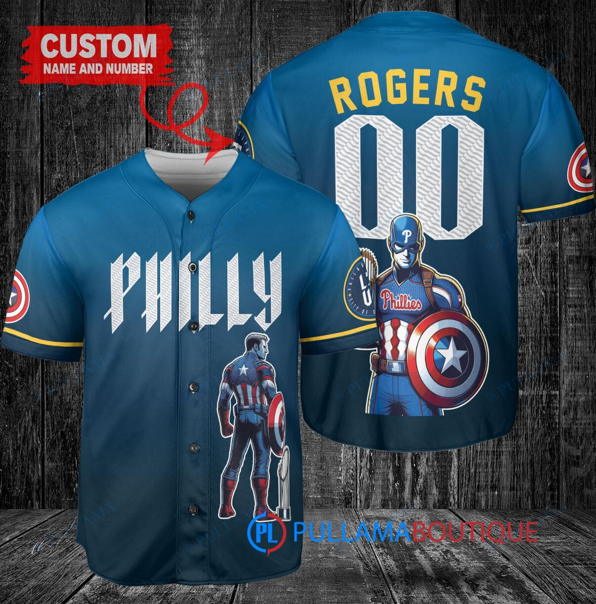 Los Angeles Angels x Marvel Captain America Steve Rogers with Trophy Custom Baseball Jersey Cream