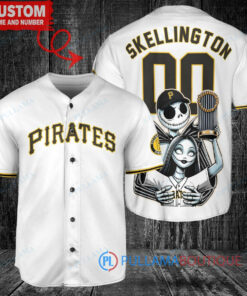 Pirates x Jack Skellington Sally World Series Trophy Baseball Jersey White