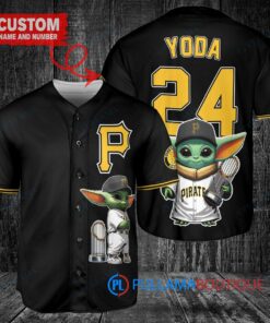 Pittsburgh Pirates Baby Yoda Star Wars Mandalorian Baseball Jersey Black