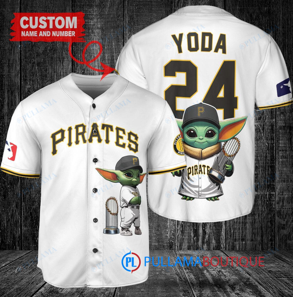 Miami Marlins Baby Yoda Star Wars Mandalorian Trophy Baseball Jersey Red