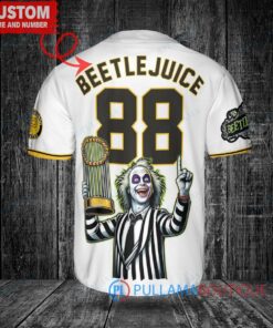 Pittsburgh Pirates Beetlejuice Halloween World Series Trophy Baseball Jersey White