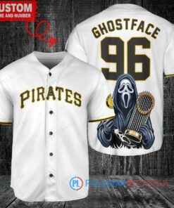 Pittsburgh Pirates Ghostface Scream Halloween World Series Trophy Baseball Jersey White