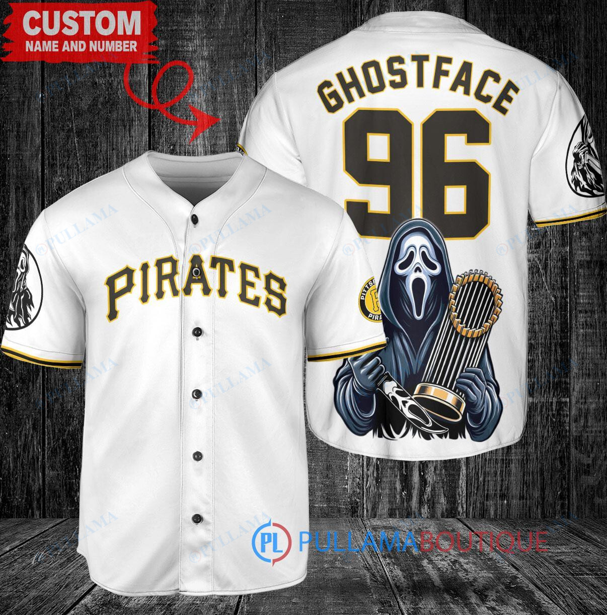 Tampa Bay Rays Ghostface Scream World Series Trophy Baseball Jersey White Replica