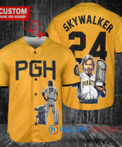 Pittsburgh Pirates Luke Skywalker Star Wars Jersey Gold City Connect Trophy