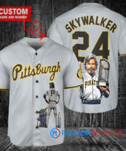 Pittsburgh Pirates Luke Skywalker Star Wars Trophy Baseball Jersey Gray