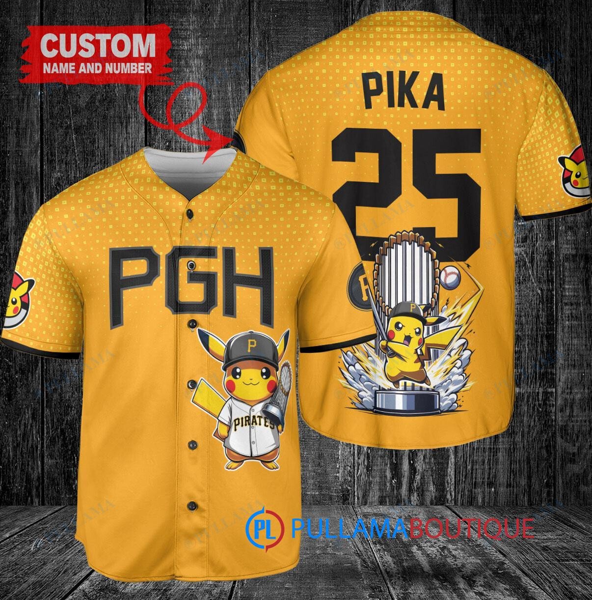 Philadelphia Phillies x Pikachu Pokemon with Trophy Custom Baseball Jersey Light Blue