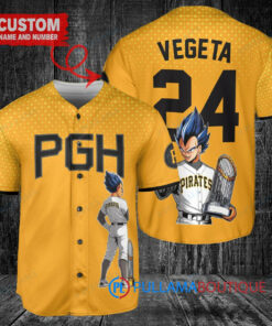 Pittsburgh Pirates Vegeta Super Saiyan Dragon Ball Z Baseball Jersey Gold City Connect