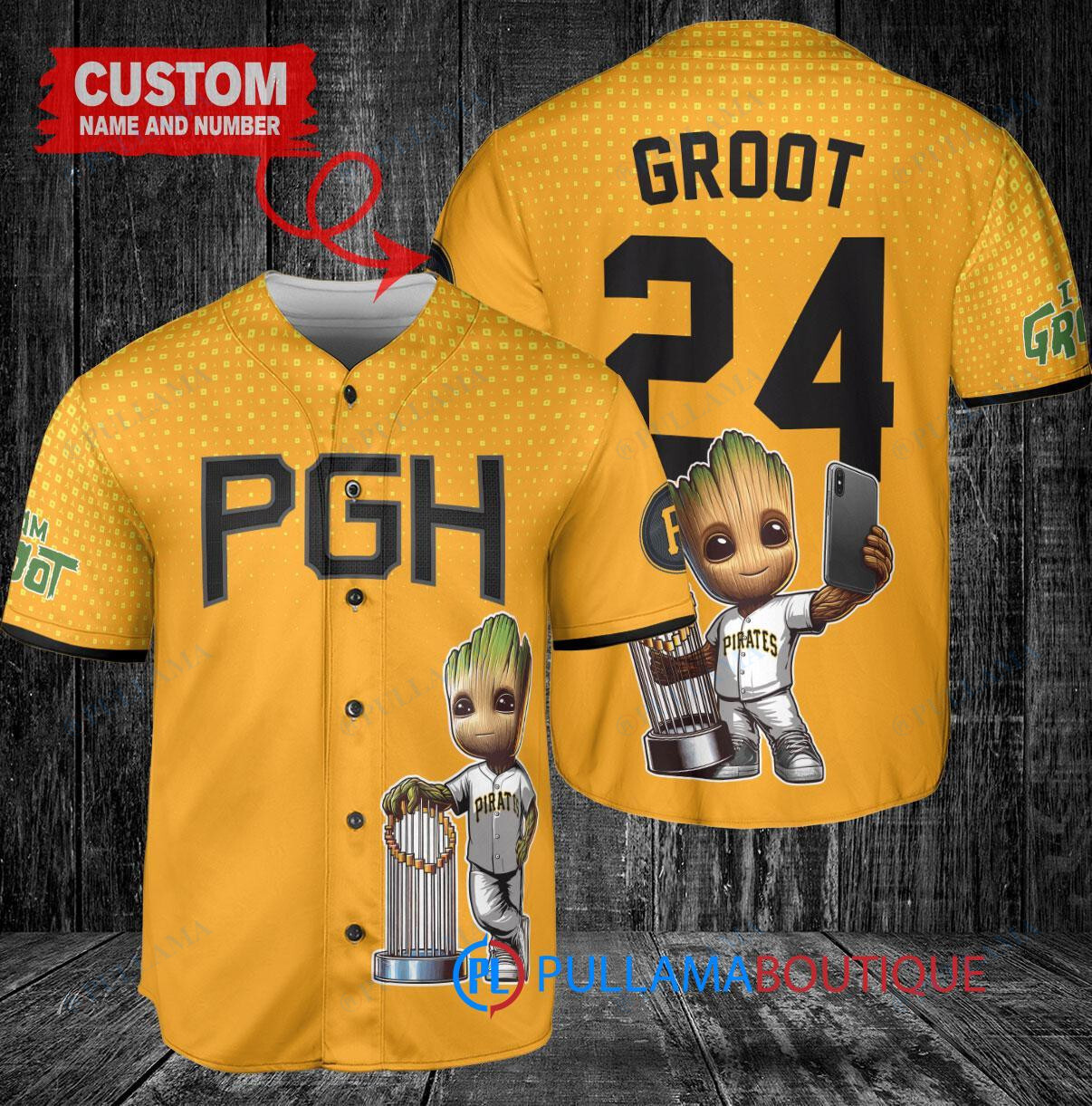 Arizona Diamondbacks x Baby Groot Marvel Guardians Of The Galaxy with Trophy Custom Baseball Jersey White