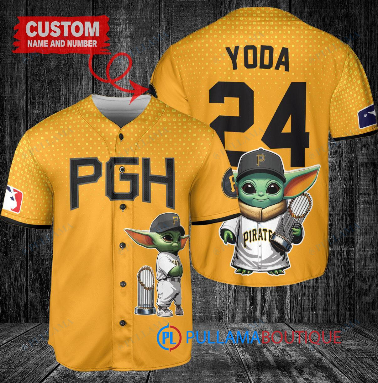 Kansas City Royals x Baby Yoda Star Wars The Mandalorian with Trophy Custom Baseball Jersey Light Blue