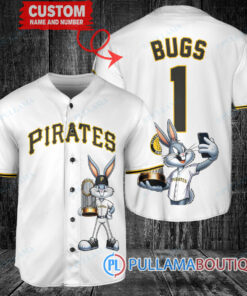 Pittsburgh Pirates x Bugs Bunny with Trophy Baseball Jersey White