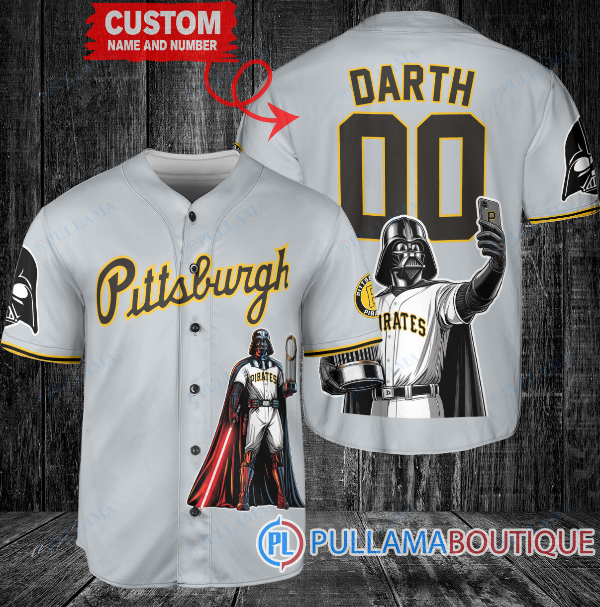 Philadelphia Phillies x Darth Vader Star Wars with Trophy Baseball Jersey Red