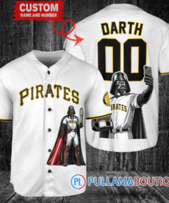 Pittsburgh Pirates x Darth Vader Star Wars with Trophy Baseball Jersey White