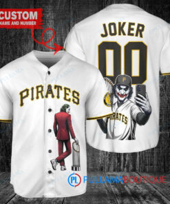 Pittsburgh Pirates x Joker DC Comics with Trophy Custom Baseball Jersey White