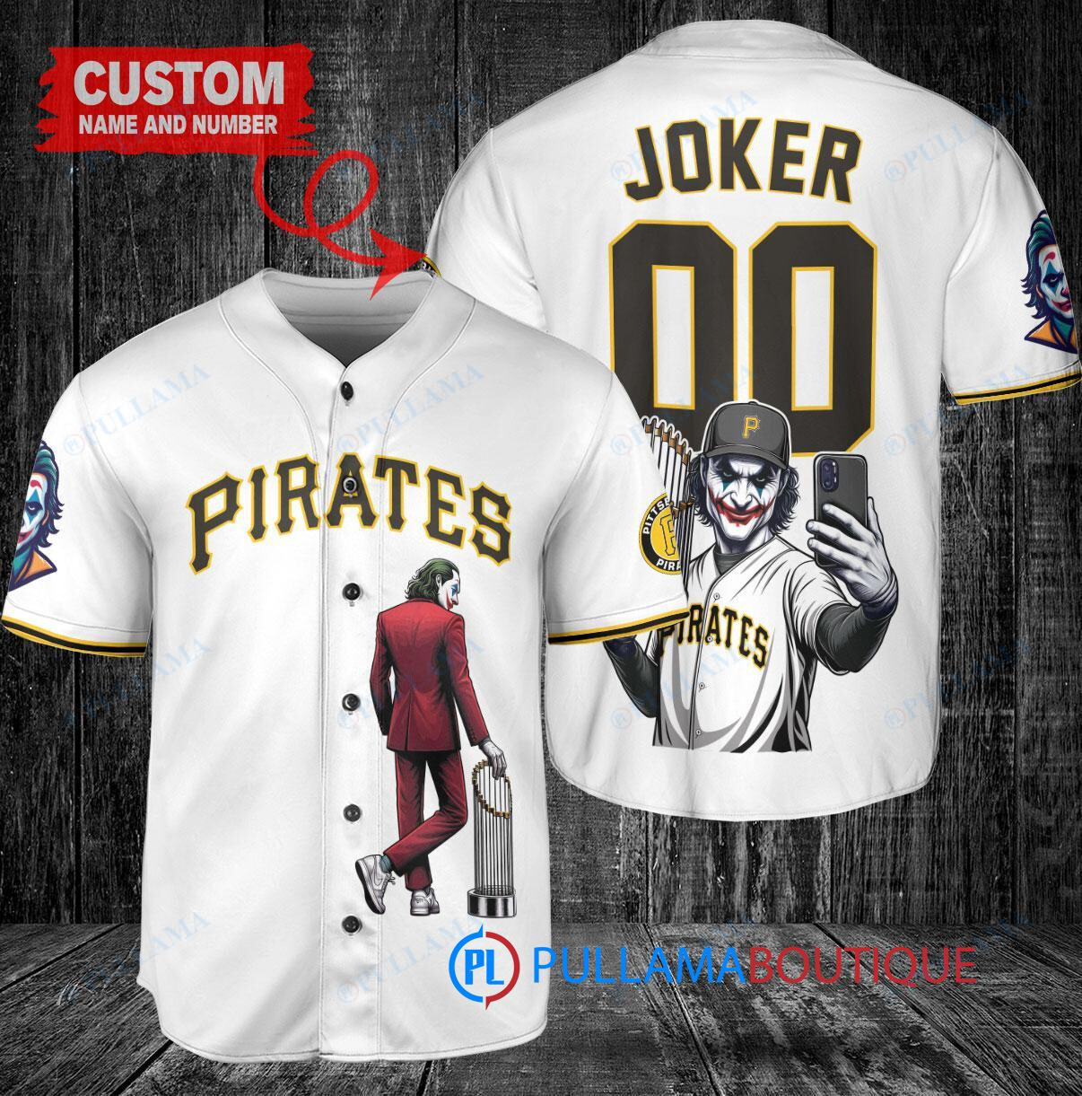 New York Yankees x Joker DC Comics with Trophy Custom Baseball Jersey White