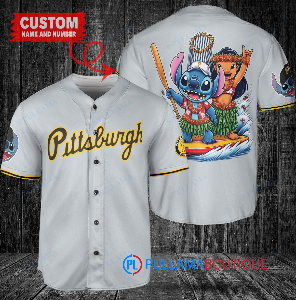 Cincinnati Reds x Lilo & Stitch with Trophy Baseball Jersey Red