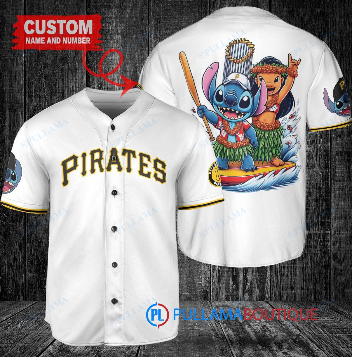 Chicago Cubs x Lilo & Stitch with Trophy Baseball Jersey Gray