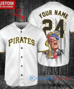 Pittsburgh Pirates x Limited Edition with World Series Trophy Custom Baseball Jersey White