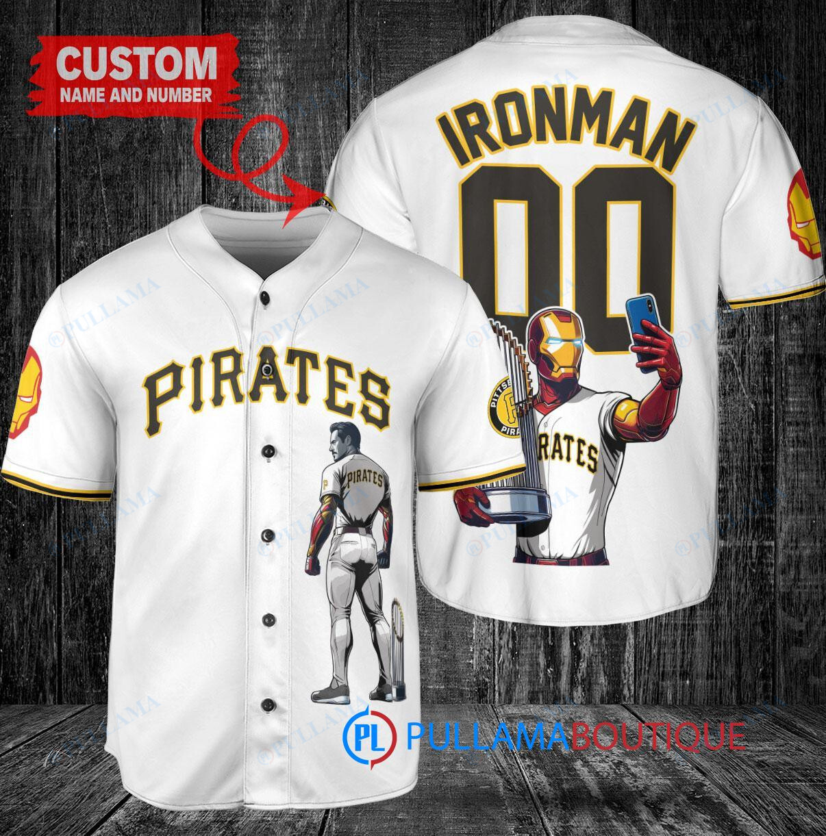 Cleveland Guardians x Marvel Iron Man Tony Stark with Trophy Custom Baseball Jersey Gray