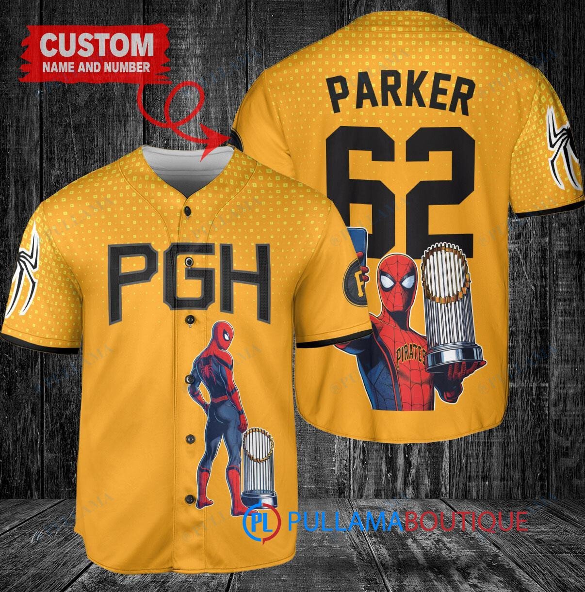 Milwaukee Brewers x Marvel Spiderman with Trophy Custom Baseball Jersey Cream