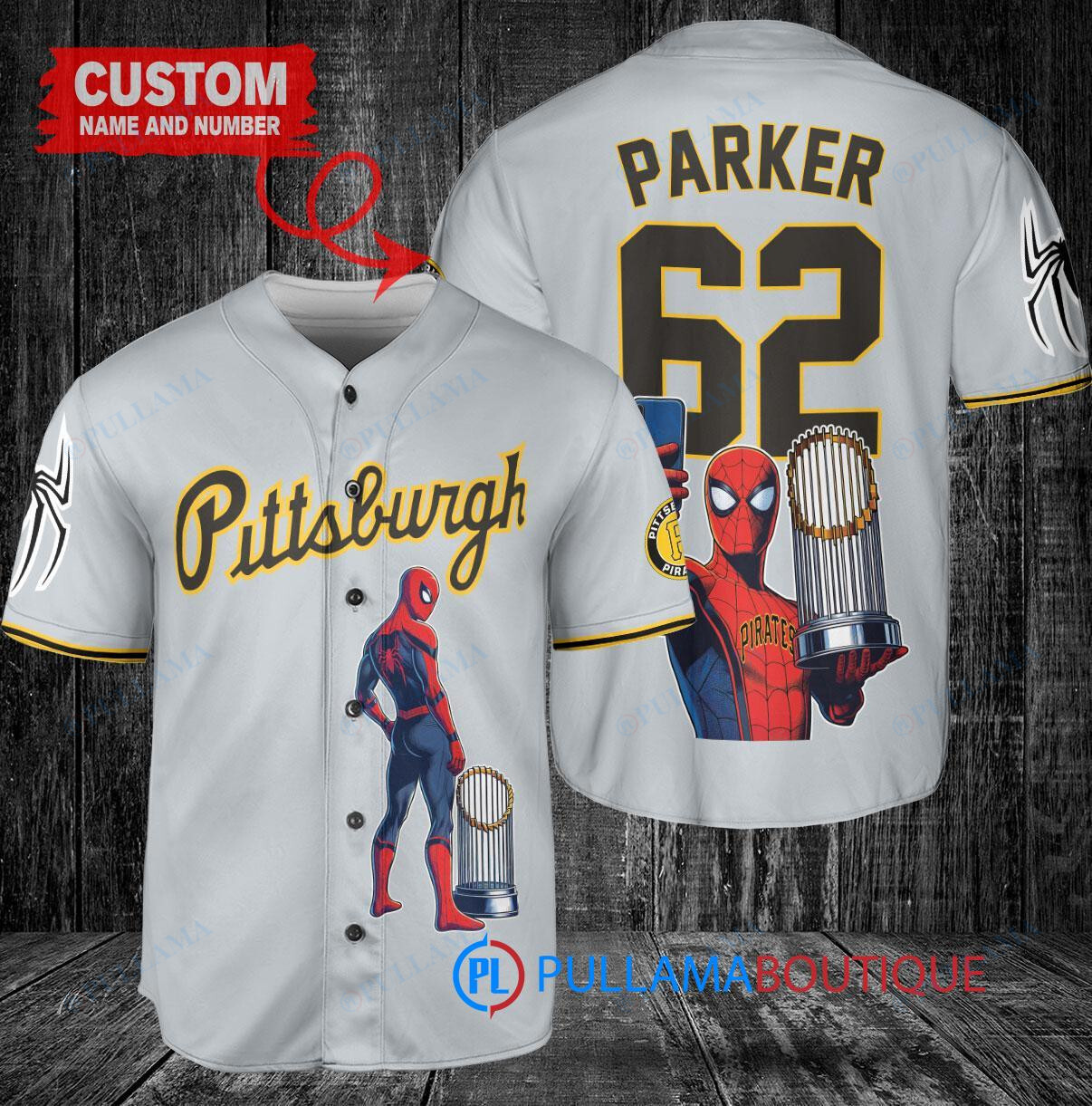 Cleveland Guardians x Marvel Spiderman with Trophy Custom Baseball Jersey Red