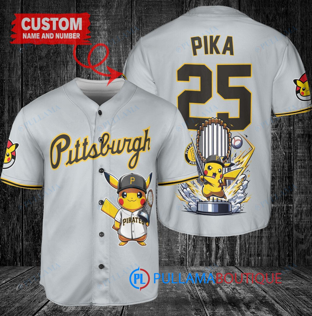 Cincinnati Reds x Pikachu Pokemon with Trophy Custom Baseball Jersey Red