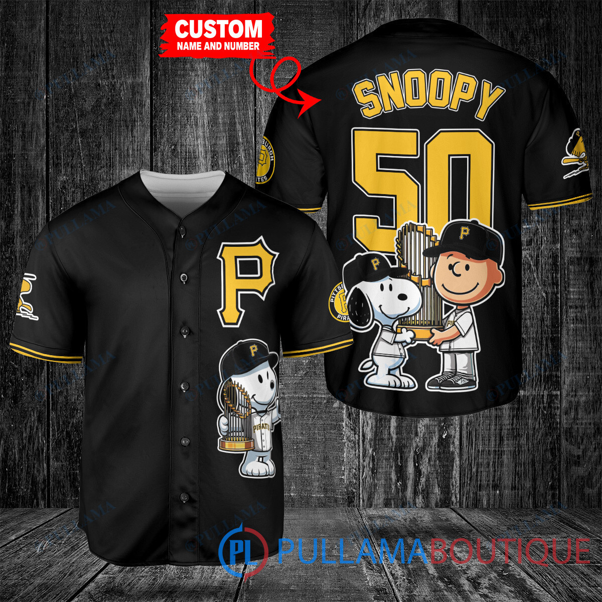 Los Angeles Dodgers x Snoopy and Charlie Brown with Trophy Baseball Jersey White