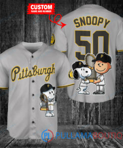 Pittsburgh Pirates x Snoopy and Charlie Brown with Trophy Baseball Jersey Gray