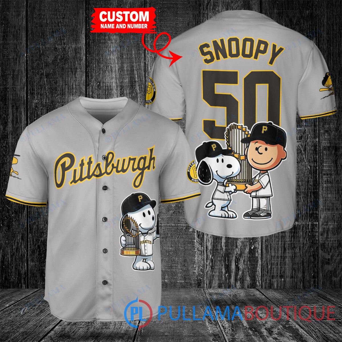 San Diego Padres x Snoopy and Charlie Brown with Trophy Baseball Jersey Brown