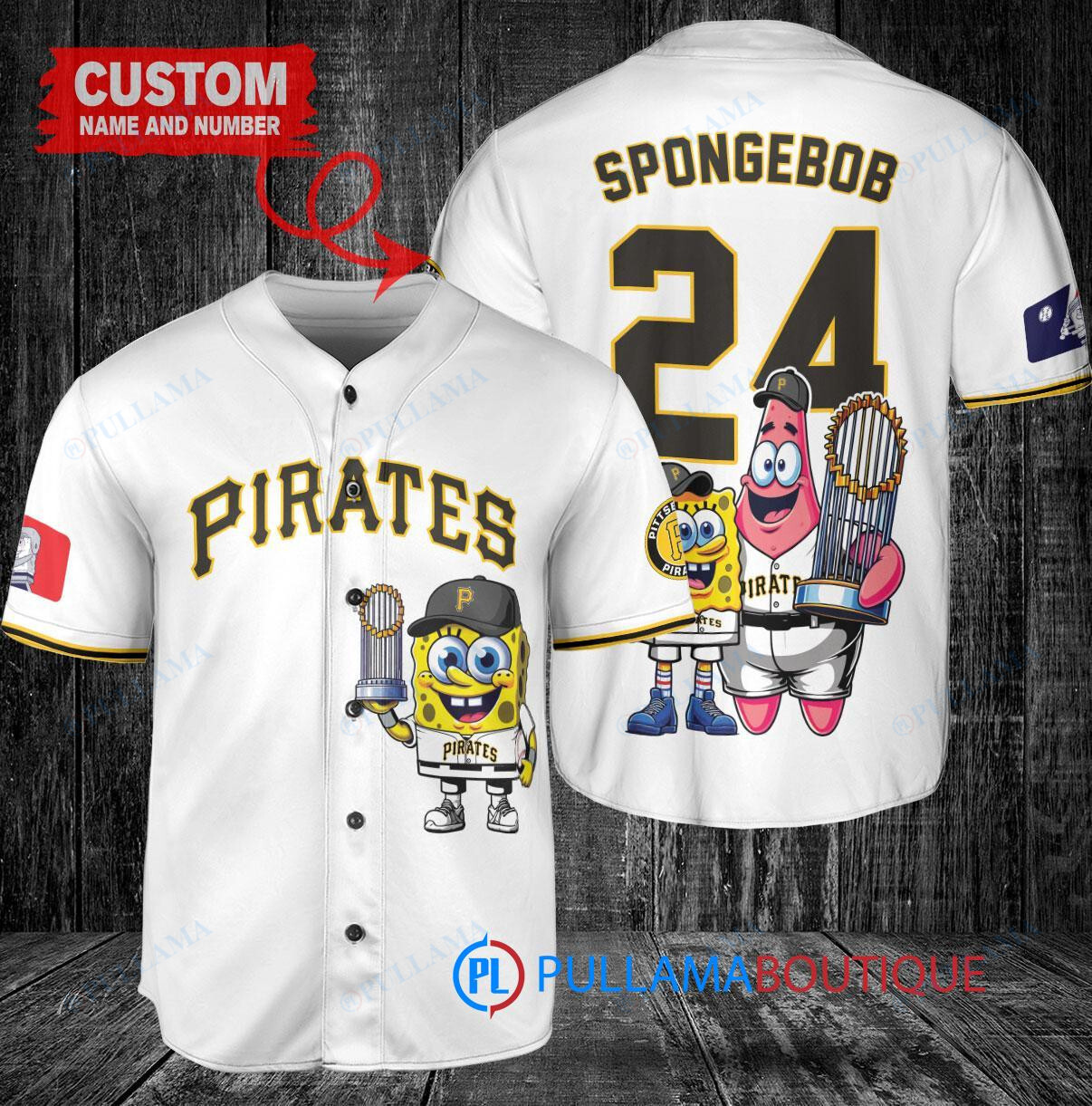 Kansas City Royals x SpongeBob SquarePants with Trophy Custom Baseball Jersey Navy