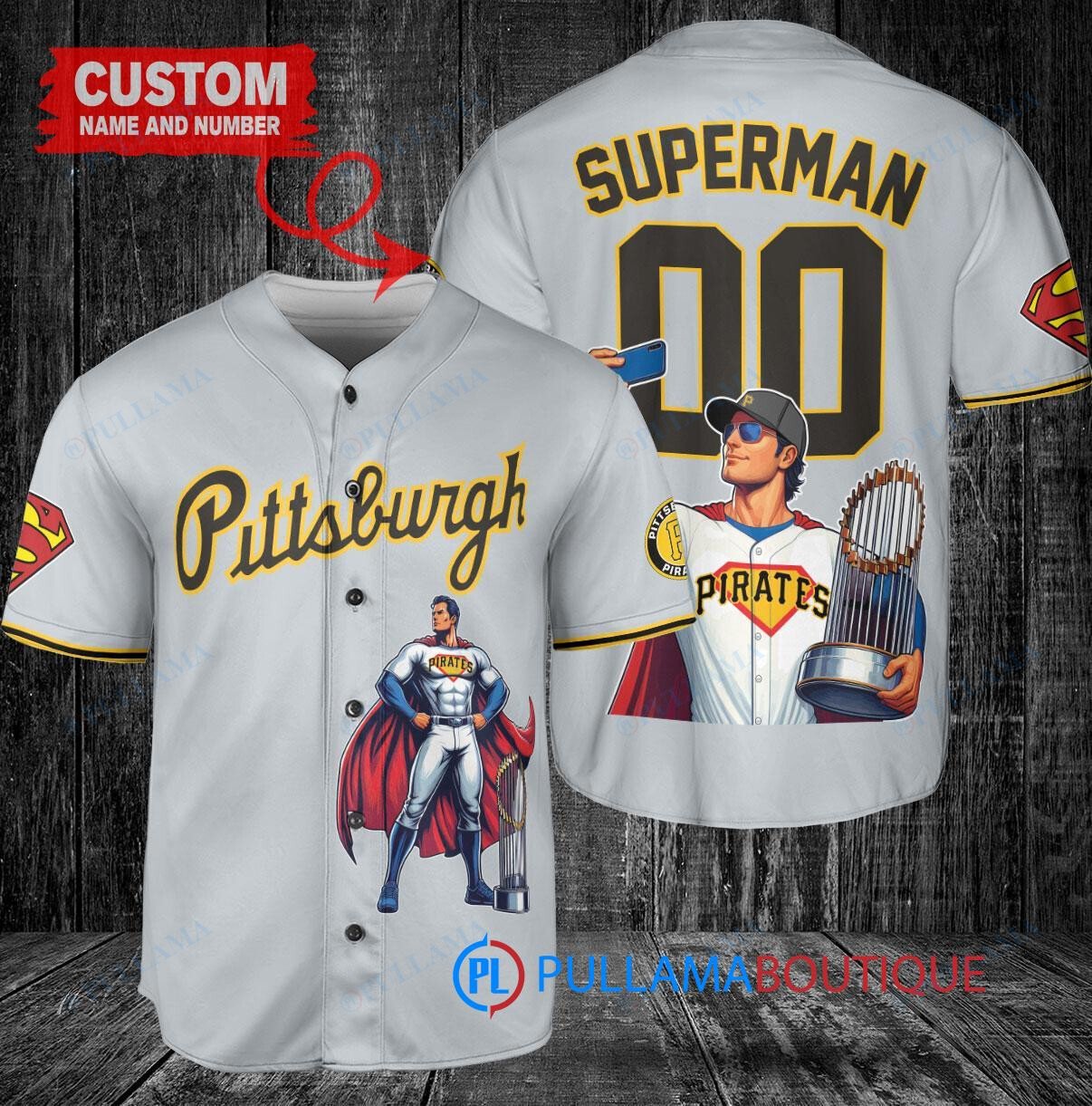 Oakland Athletics x Superman DC Comics with Trophy Custom Baseball Jersey Gold