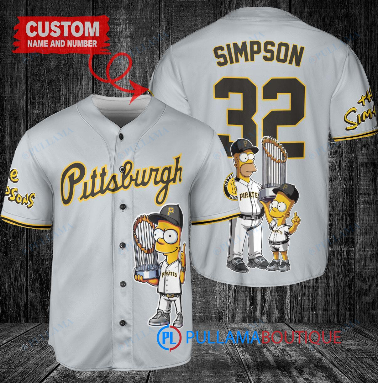 San Francisco Giants x The Simpsons Bart Simpson, Homer Simpson, Lisa Simpson with Trophy Custom Baseball Jersey White City Connect