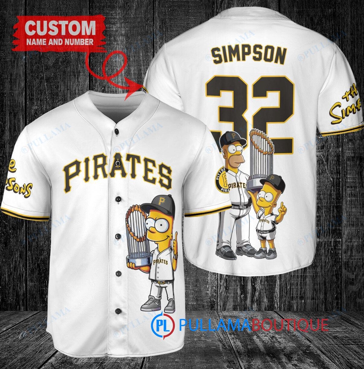 Los Angeles Dodgers x The Simpsons Bart Simpson, Homer Simpson, Lisa Simpson with Trophy Custom Baseball Jersey Royal City Connect