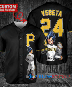 Pittsburgh Pirates x Vegeta Super Saiyan Dragon Ball Z with Trophy Custom Baseball Jersey Black