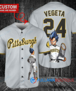 Pittsburgh Pirates x Vegeta Super Saiyan Dragon Ball Z with Trophy Custom Baseball Jersey Gray