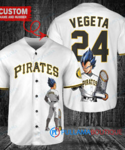 Pittsburgh Pirates x Vegeta Super Saiyan Dragon Ball Z with Trophy Custom Baseball Jersey White