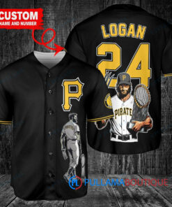 Pittsburgh Pirates x Wolverine Logan with Trophy Custom Baseball Jersey Black