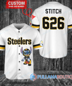 Pittsburgh Steelers Stitch Custom Baseball Jersey White