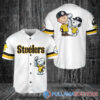 Baltimore Ravens x Snoopy and Charlie Brown with Trophy Baseball Jersey White