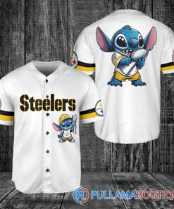 Pittsburgh Steelers x Stitch with Trophy Baseball Jersey White