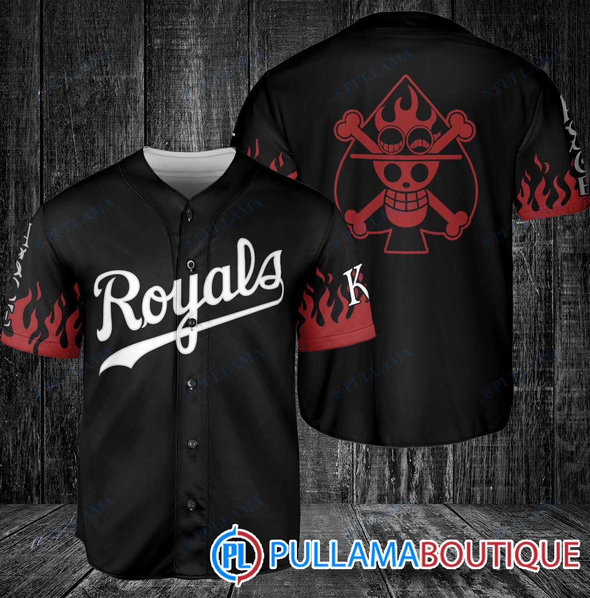 Portgas D. Ace One Piece Los Angeles Dodgers Baseball Jersey