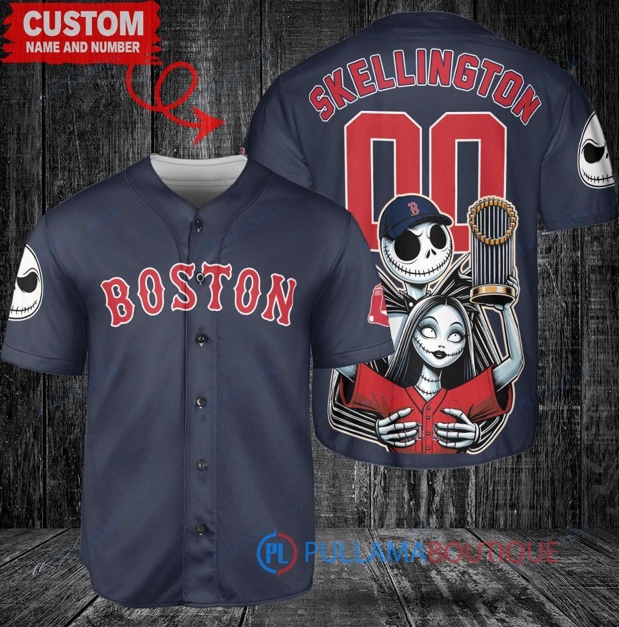 Tampa Bay Rays Jack Skellington Sally World Series Trophy Baseball Jersey White V2