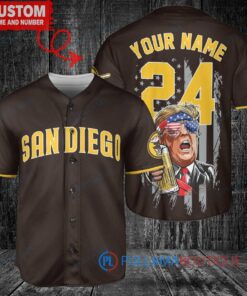 San Diego Padres Limited Edition World Series Trophy Baseball Jersey Brown