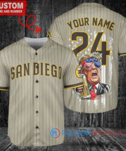 San Diego Padres Limited Edition World Series Trophy Baseball Jersey Tan