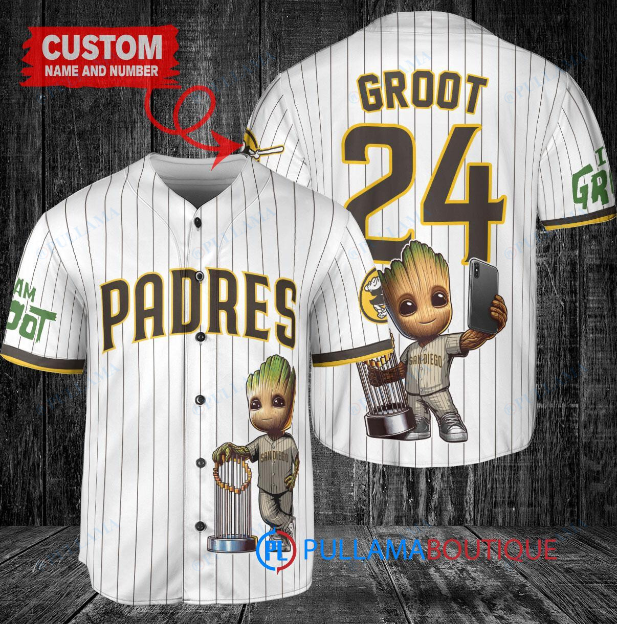 Pittsburgh Pirates x Baby Groot Marvel Guardians Of The Galaxy with Trophy Custom Baseball Jersey Gold City Connect