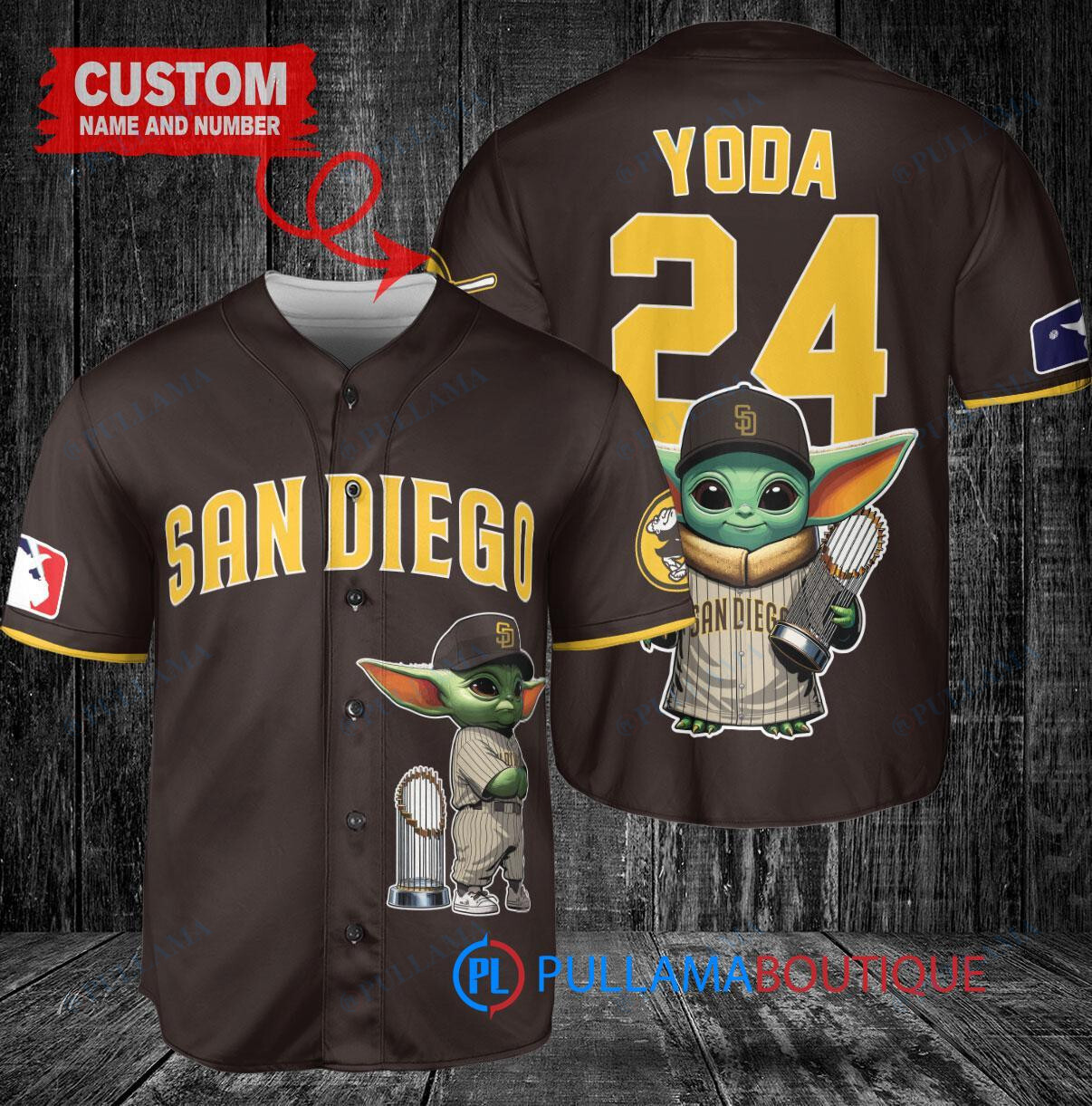 Baltimore Orioles x Baby Yoda Star Wars The Mandalorian with Trophy Custom Baseball Jersey Black City Connect