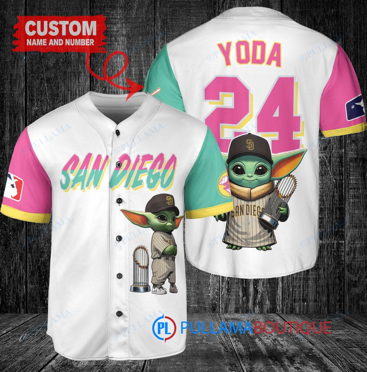 Cincinnati Reds x Baby Yoda Star Wars The Mandalorian with Trophy Custom Baseball Jersey White