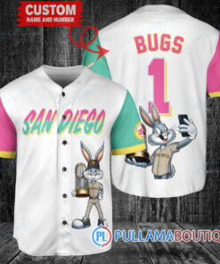 San Diego Padres x Bugs Bunny with Trophy Baseball Jersey White