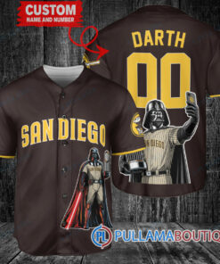 San Diego Padres x Darth Vader Star Wars with Trophy Baseball Jersey Brown