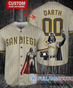 San Diego Padres x Darth Vader Star Wars with Trophy Baseball Jersey Tan